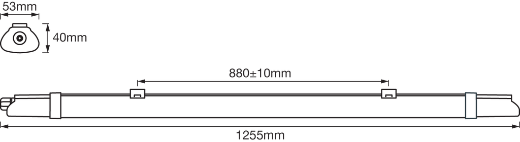 waterdicht LED-armatuur Slim 18W 4000K 1200mm