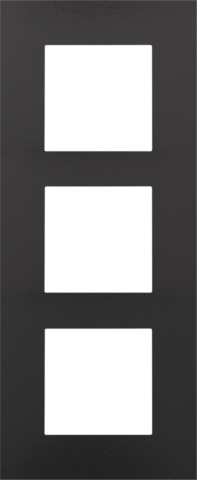 Drievoudige verticale afdekplaat, kleur Pure Bakelite piano black (Niko 200-76300)