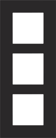 Plaque de recouvrement verticale triple, couleur Pure acier noir (Niko 161-76300)