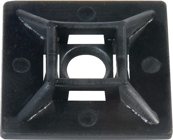 zelfklevende bevestiging voor kabelbinders 28x28mm zwart (100 stuks)