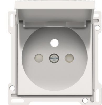 Stopcontact met klapdeksel,  White Steel inbouwdiepte 28,5mm  154-66603