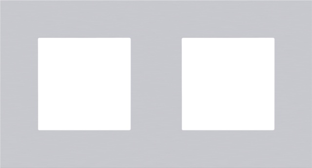 Plaque de recouvrement horizontale double, couleur gris alu pur (Niko 155-76800)