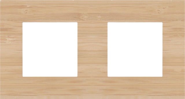Plaque de recouvrement horizontale double, couleur bambou pur (Niko 156-76800)