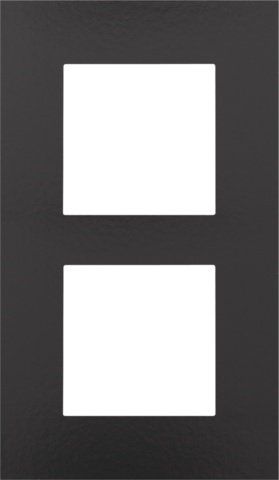 Plaque de recouvrement verticale double, couleur Pure Bakelite piano black (Niko 200-76200)