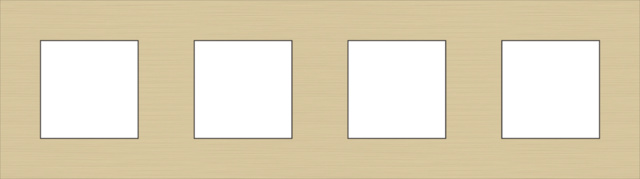 Plaque de couverture horizontale quadruple, couleur Pure alu gold (Niko 221-76400)
