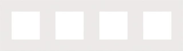 Plaque de recouvrement horizontale quadruple, couleur Pure white steel (Niko 154-76400)