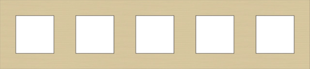 Plaque de recouvrement horizontale quintuple, couleur Pure alu gold (Niko 221-76005)