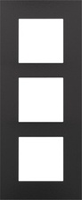 [NIK_200-76300] Plaque de recouvrement verticale triple, couleur Pure Bakelite piano noir (Niko 200-76300)