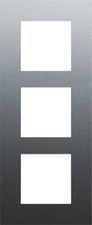 [NIK_220-76300] Plaque de recouvrement verticale triple, couleur Pure alu gris acier (Niko 220-76300)
