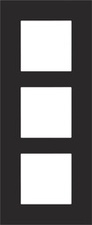 [NIK_161-76300] Plaque de recouvrement verticale triple, couleur Pure acier noir (Niko 161-76300)