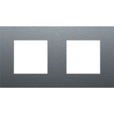 [NIK_220-76800] Plaque de recouvrement horizontale double, couleur gris acier alu pur (Niko 220-76800)