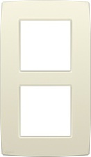 [NIK_100-76200] Plaque de recouvrement verticale double, couleur Crème originale (Niko 100-76200)
