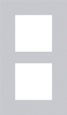 [NIK_155-76200] Plaque de recouvrement verticale double, couleur Pure alu gris (Niko 155-76200)
