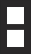 [NIK_161-76200] Plaque de recouvrement verticale double, couleur Pure acier noir (Niko 161-76200)