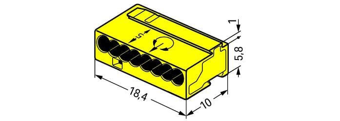 MICRO-lasklem 8-draads - geel - Ø 0,6 - 0,8 mm²