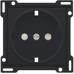 Centraalplaat stopcontact met randaarde NL Black Steel (Black Coated)161-66901