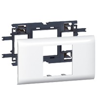 DLP support et plaque de couverture blanc, 2 modules (couvercle 65mm)