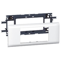 DLP houder en afdekplaat wit, 4 modules (deksel 65mm)