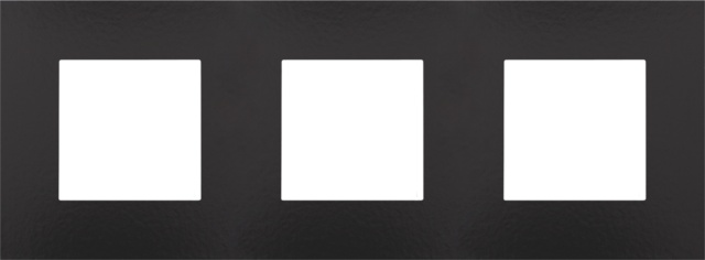 Drievoudige horizontale afdekplaat, kleur Pure Bakelite piano black (Niko 200-76700)