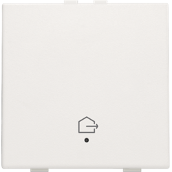 Bouton-poussoir avec LED, symbole "quitter la maison", Blanc 101-52901