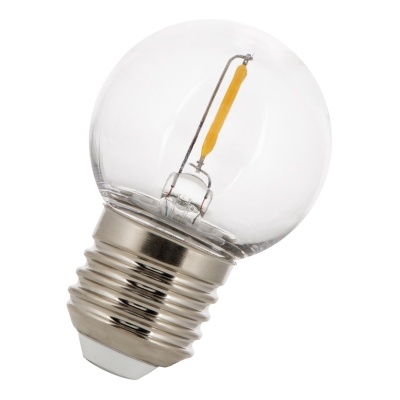 lampe LED E27 1W forme boule filament blanc chaud sécurisé IP44