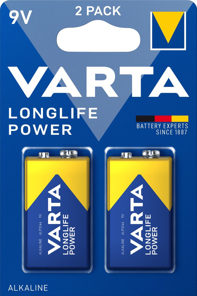 batterie longlife power 9v 2x