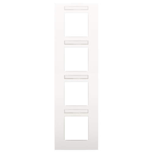 Plaque de recouvrement, champ de texte transparent, 4 fois vertical, blanc