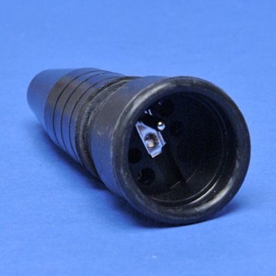 Rubber koppelstekker 16A zwart - 552