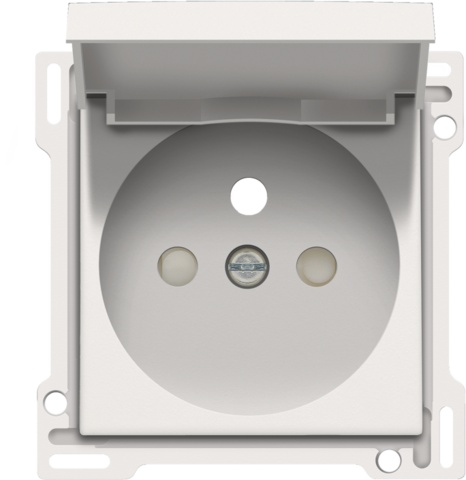 Stopcontact met klapdeksel, Wit  inbouwdiepte 28,5mm 101-66603
