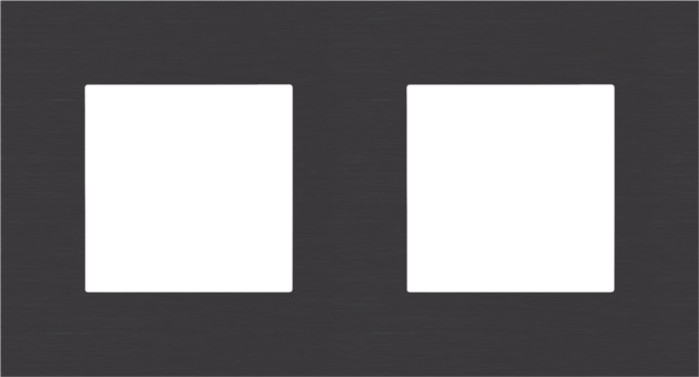 Plaque de recouvrement horizontale double, couleur alu noir pur (Niko 158-76800)