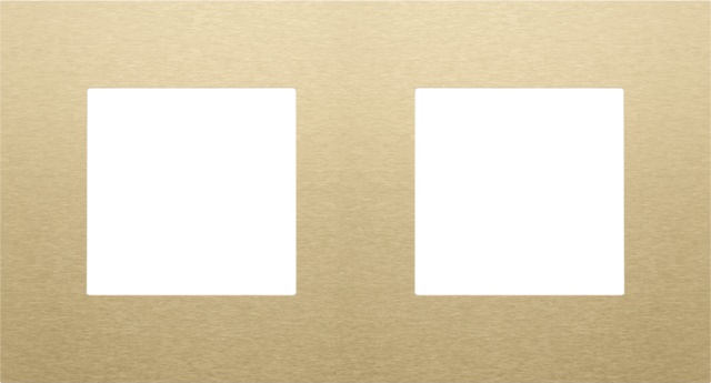 Plaque de recouvrement horizontale double, couleur or alu pur (Niko 221-76800)