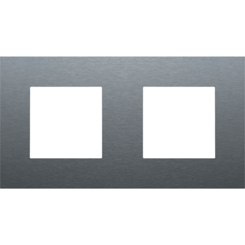 Plaque de recouvrement horizontale double, couleur gris acier alu pur (Niko 220-76800)