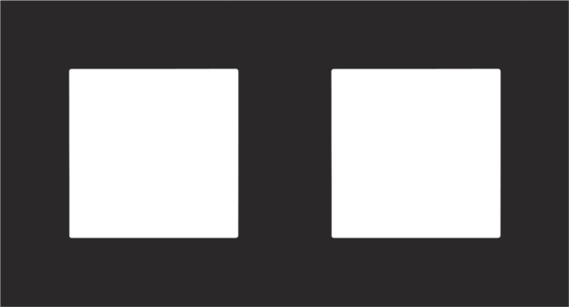 Plaque de recouvrement horizontale double, couleur acier noir pur (Niko 161-76800)