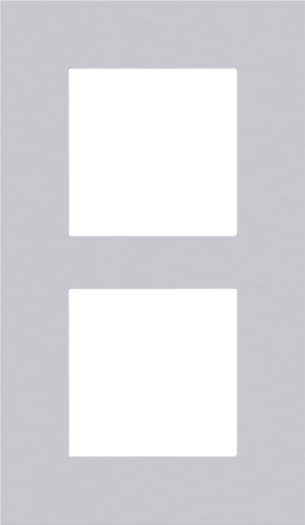 Plaque de recouvrement verticale double, couleur Pure alu gris (Niko 155-76200)