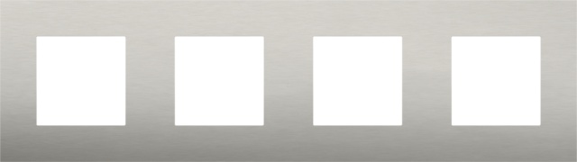 Plaque de couverture horizontale quadruple, couleur Pure stainless steel on anthracite (Niko 150-76400)