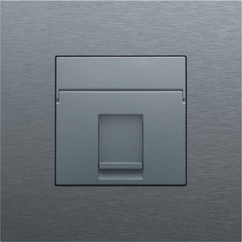 afwerkingsset, Alu Look Grey Steel, enkelvoudige datacontactdoos, 220-65100