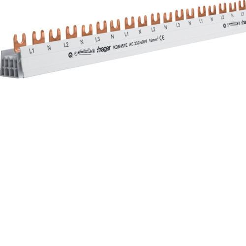 peigne de câblage 3x(P+N) 80A 16mm² 54M L1 N L2 N L3 N -  KDN451E
