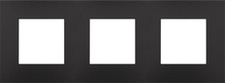 [NIK_200-76700] Drievoudige horizontale afdekplaat, kleur Pure Bakelite piano black (Niko 200-76700)