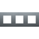 Niko Plaque de recouvrement horizontale triple, couleur Pure alu steel grey (Niko 220-76700)