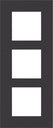 Niko Plaque de recouvrement verticale triple, couleur Pure alu noir (Niko 158-76300)