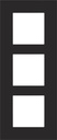 Niko Plaque de recouvrement verticale triple, couleur Pure acier noir (Niko 161-76300)