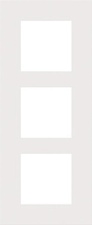 [NIK_154-76300] Drievoudige verticale afdekplaat, kleur Pure white steel (Niko 154-76300)