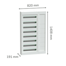 [SCHN_LVSSD824] PrismaSeT S armoire avec goulotte sans porte - 8x24 modules - blanc
