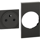 [BTIC_KG55F] Kit de finition LivingNow pour prise de courant plate noire - 2 mod - KG55F
