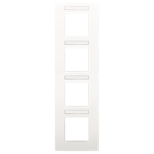 [NIK_120-76401] Plaque de recouvrement, champ de texte transparent, 4 fois vertical, blanc