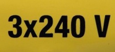 [4K_M240] Sticker 3 x 240V 70x35mm