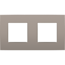 [NIK_123-76800] Plaque de recouvrement horizontale double, couleur bronze intense (Niko 123-76800)