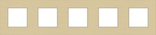 [NIK_221-76005] Vijfvoudige horizontale afdekplaat, kleur Pure alu gold (Niko 221-76005)