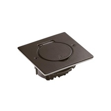 [LEG_089750] Boîte de sol 2 modules en acier brossé brun carré vide
