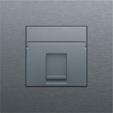[NIK_220-65100] afwerkingsset, Alu Look Grey Steel, enkelvoudige datacontactdoos, 220-65100